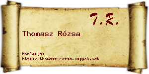 Thomasz Rózsa névjegykártya